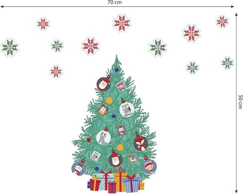 Christmas Decorations Clearance for Home Indoor Wall Stickers Merry Christmas Decor Wall Murals Decals Living Room Children Nursery Restaurant Cafe Hotel Home Decor (Traditional Christmas Tree) in Saudi Arabia