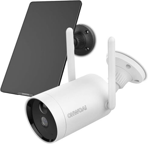 《 Two-Way Audio & Truly Wireles》 Outdoor Solar Powered Rechargeable Battery Camera, Surveillance WiFi Camera with Solar Panel, Security Home IP Camera, PIR Motion Detection, Waterproof, Night Vision in Saudi Arabia