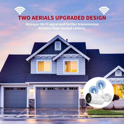 《 Two-Way Audio & Truly Wireles》 Outdoor Solar Powered Rechargeable Battery Camera, Surveillance WiFi Camera with Solar Panel, Security Home IP Camera, PIR Motion Detection, Waterproof, Night Vision in Saudi Arabia