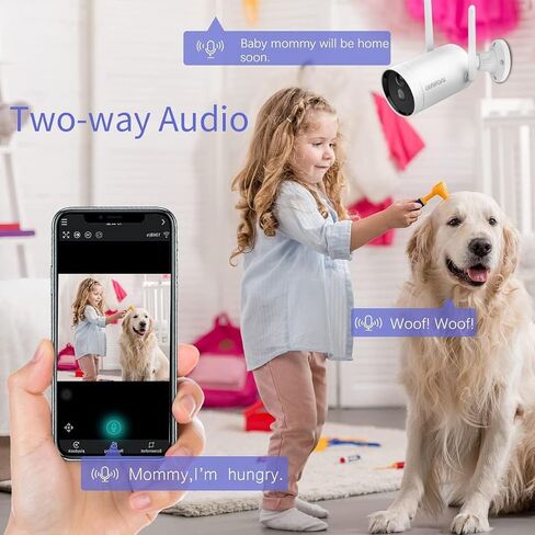 《 Two-Way Audio & Truly Wireles》 Outdoor Solar Powered Rechargeable Battery Camera, Surveillance WiFi Camera with Solar Panel, Security Home IP Camera, PIR Motion Detection, Waterproof, Night Vision in Saudi Arabia
