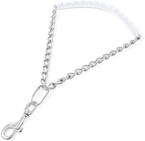 مقود تدريب الكلاب المقاوم للمضغ للكلاب الكبيرة والكبيرة جدًا بسعة 300 رطل، مقبض مبطن مقود قصير للكلاب شديد التحمل، سلسلة معدنية عملاقة غير قابلة للكسر للتدريب على المشي على المرور in Kuwait