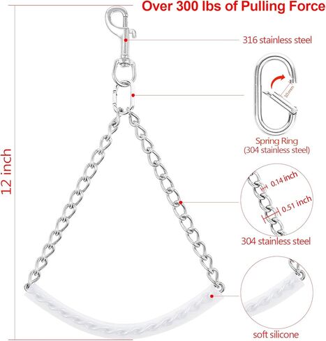 مقود تدريب الكلاب المقاوم للمضغ للكلاب الكبيرة والكبيرة جدًا بسعة 300 رطل، مقبض مبطن مقود قصير للكلاب شديد التحمل، سلسلة معدنية عملاقة غير قابلة للكسر للتدريب على المشي على المرور in Kuwait