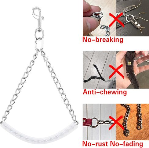 مقود تدريب الكلاب المقاوم للمضغ للكلاب الكبيرة والكبيرة جدًا بسعة 300 رطل، مقبض مبطن مقود قصير للكلاب شديد التحمل، سلسلة معدنية عملاقة غير قابلة للكسر للتدريب على المشي على المرور in Kuwait