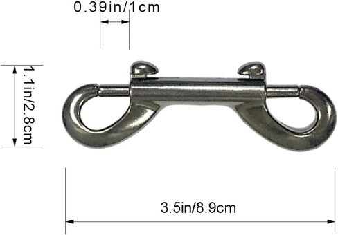 Huture Double Carabiner Hook Double Carabiner Snap Hook Bolt Catch Chains Snap Hook Rotatable Straight Swivel Zinc Die-Cast Nickel Plated 89 mm - Glossy Black - Set of 2 in Kuwait