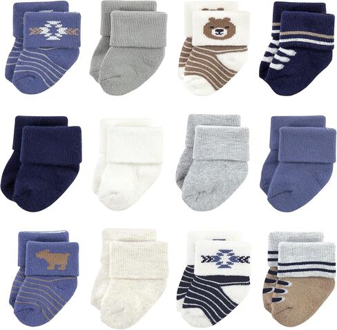 Hudson Baby Unisex Baby Cotton Rich Newborn and Terry Socks, Bear, 0-6 Months in Saudi Arabia