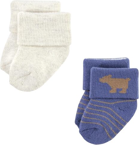 Hudson Baby Unisex Baby Cotton Rich Newborn and Terry Socks, Bear, 0-6 Months in Saudi Arabia