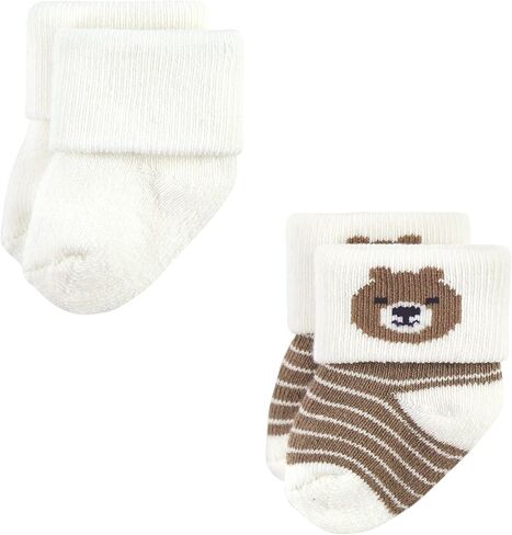 Hudson Baby Unisex Baby Cotton Rich Newborn and Terry Socks, Bear, 0-6 Months in Saudi Arabia