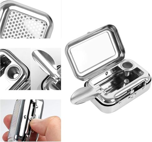 منفضة سجائر صغيرة للجيب مقاومة للرياح مع غطاء من الستانلس ستيل، منفضة سجائر للسيارة في الهواء الطلق (فضي) in Kuwait