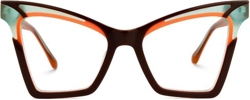 Zeelool Fashion Oversized Cat Eye Glasses Frame for Women with Non-prescription Clear Lens Eyeglasses Johnsie ZJGA606084 in Saudi Arabia