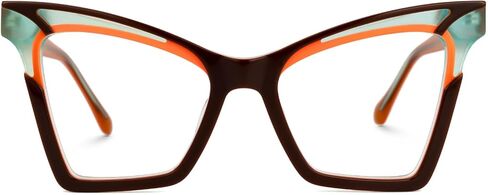 Zeelool Fashion Oversized Cat Eye Glasses Frame for Women with Non-prescription Clear Lens Eyeglasses Johnsie ZJGA606084 in Saudi Arabia