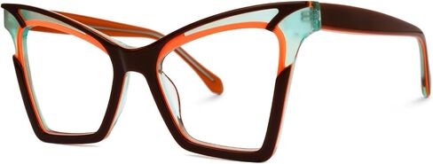 Zeelool Fashion Oversized Cat Eye Glasses Frame for Women with Non-prescription Clear Lens Eyeglasses Johnsie ZJGA606084 in Saudi Arabia