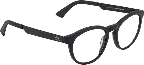 HyperX Spectre Stealth - Gaming Eyewear, Blue Light Blocking Glasses, UV Protection, Acetate Frame, Stainless Steel Temples, Crystal Clear Lenses, Microfiber Bag, Hard Case – Round Small Black in Kuwait