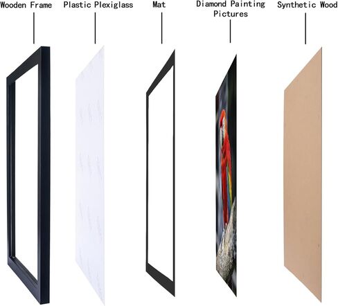 Mxtallup 18x22 in Diamond Painting Picture Frames 16x20 in Diamond Art Frame , Display Pictures16x20 Inch/ 40x50 cm with Mat or 18x22 Inch/45x55 cm Without Mat, Wall Diamond Embroidery 18x22 Picture in Saudi Arabia