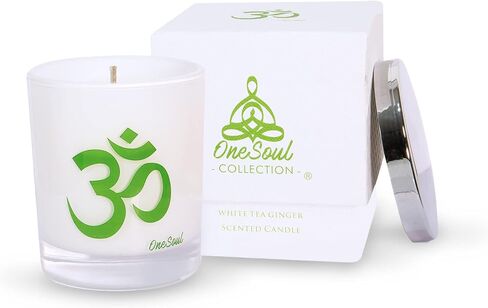 شمعة اللافندر والفانيليا العلاجية، شموع معطرة بالزهور، شموع فاخرة معطرة برمز مكعب ميتاترون، شمعة الصويا المصبوبة يدويًا، تدوم 50 ساعة، 7.6 أونصة. - مجموعة OneSoul in Kuwait