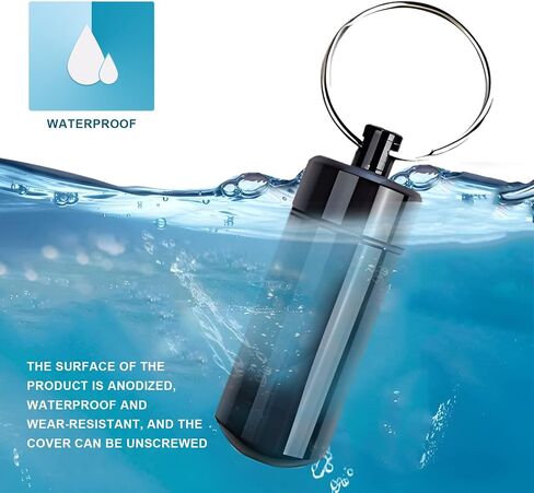 BLMHTWO 6 Pack Keychain Pill Holder Small Pill Box Keychain Portable Waterproof Metal Pill Container Case Holder Organizer Medicine Bottle for Outdoor Camping Travel Pill Keychain in Saudi Arabia