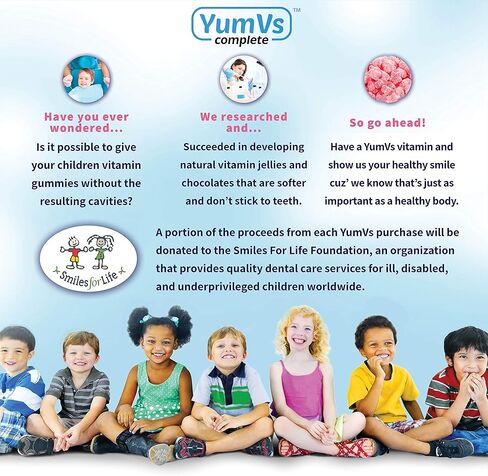 YUM-V's MultiVitamin Chewable Jellies (Gummies) for Kids, Fruit Flavor (60 Ct); Dietary Supplement w/Vitamins & Minerals- Vitamin D 600 IU, Vitamins B12, B6, E, C, A, Zinc, Kosher, Halal, Gluten Free in Saudi Arabia
