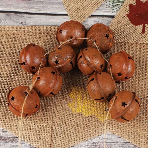 YIYA 50Pcs Rusted Metal Stars Contain A Jute Rope, Small Rusty Stars Metal Craft Stars for Christmas Festival Decoration Wreath Holiday Home Decoration (1.8 Inch/4.5 cm) in Saudi Arabia
