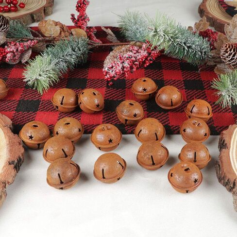 YIYA 50Pcs Rusted Metal Stars Contain A Jute Rope, Small Rusty Stars Metal Craft Stars for Christmas Festival Decoration Wreath Holiday Home Decoration (1.8 Inch/4.5 cm) in Saudi Arabia
