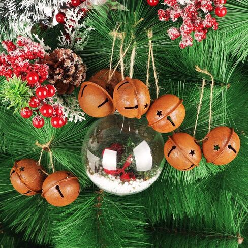 YIYA 50Pcs Rusted Metal Stars Contain A Jute Rope, Small Rusty Stars Metal Craft Stars for Christmas Festival Decoration Wreath Holiday Home Decoration (1.8 Inch/4.5 cm) in Saudi Arabia