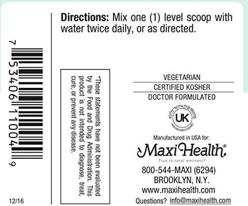 Maxi Health ITC - Inositol - with Taurine and Vitamin C - Calming Formula - 4 Ounce Powder - Kosher in Saudi Arabia