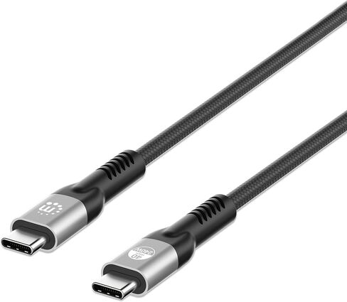 كابل مانهاتن USB 4 - 6.6 قدم - سلك USB C للشحن السريع 240 وات، نقل بيانات عالي السرعة 40 جيجابت في الثانية، يدعم شاشة 8K HD، مضفر - ضمان Mfg لمدة 3 سنوات - متوافق مع Thunderbolt 4، USB4 - 356381 in Kuwait