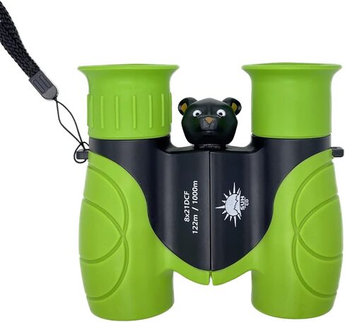 Sun Company Binox - Kid's Binoculars with Fun Bear Head Focusing Knob | 8X Magnification Binoculars for Children | for Camping, Hiking, and Exploring in Saudi Arabia