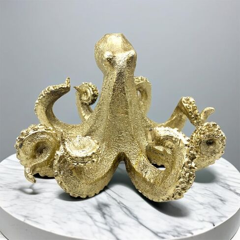 Gold Octopus Vintage Statue Sculpture Frgurine Gift for Home Office Living Room Desktop Display Decor Decorative in Saudi Arabia