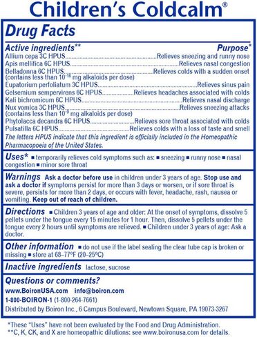 Boiron Children's Coldcalm, Homeopathic Medicine for Cold Relief, 2 Count in Saudi Arabia