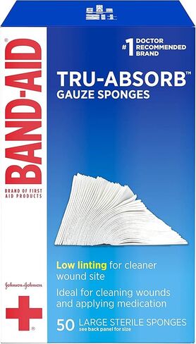 BAND-AID® Brand TRU-ABSORB™ Gauze Sponges 4X4IN, 50 Count in Saudi Arabia