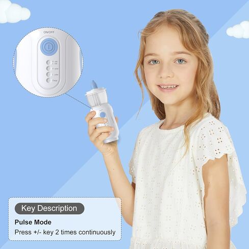 Nasal Irrigation System for Kids and Adults - Electric Neti Pot Nasal Irrigator for Saline Rinse Sinus Infection Treatment, 4 Adjustable Modes, Portable Sinus Rinse Kit (Blue) in Saudi Arabia
