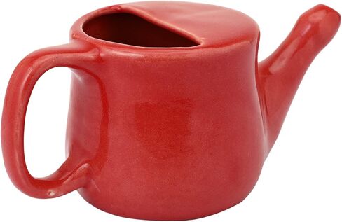 HealthGoodsIn Ceramic Neti Pot, Spill Proof with 5 Sachet Neti Salt - Red Color, Holds 250 ML (8.4 FL Oz) in Saudi Arabia