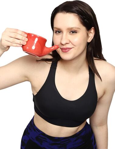 HealthGoodsIn Ceramic Neti Pot, Spill Proof with 5 Sachet Neti Salt - Red Color, Holds 250 ML (8.4 FL Oz) in Saudi Arabia