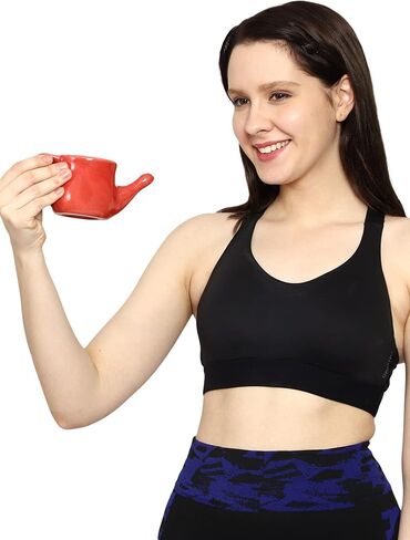 HealthGoodsIn Ceramic Neti Pot, Spill Proof with 5 Sachet Neti Salt - Red Color, Holds 250 ML (8.4 FL Oz) in Saudi Arabia