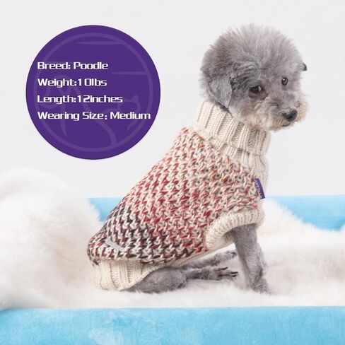 cyeollo Small Dog Sweater Turtleneck Knitted Dog Sweaters Soft Knitwear Gradient Color Classic Warm Winter Dog Clothes for Dogs Cats Apparel in Kuwait