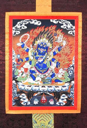 Mudra Crafts White Tara Thangka Wall Hanging Thanka Painting - Handmade Tibetan Thangka Painting - Tibetan Tangka for Meditation Yoga Buddhist Decor in Kuwait