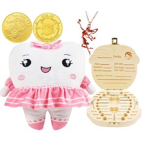 فيريميري ماكيرينج هدايا جنية الاسنان للبنات، صندوق جنية الاسنان للبنات، وسادة جنية الاسنان، عملات معدنية للبنات، وسادة اسنان جنية للبنات، وسادة اسنان لجنية الاسنان للبنات in Kuwait