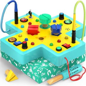 Jumble Dream Montessori Busy Board for Toddlers – 16 Button Switchboard Sensory Toys for Toddlers Activity Board Toys for Autism & ADHD 1-3 in Kuwait