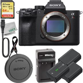 Ultimaxx Must Have Starter Bundle with Sony a7R IV Mirrorless Camera (Body Only). Includes: 64GB Extreme SD Memory Card, 2X Seller Replacement Batteries, Dust Blower, and More in Kuwait