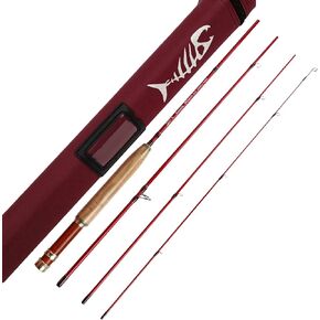 Aventik Whisperer Fly Fishing Rod with Rod Tube | Fast action 6/7ft travel rod; Fits 0/1/2/3/4wt; 24T carbon blank; CNC burl wood reel seat in Saudi Arabia