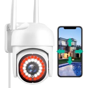 ICAMI Security Camera Outdoor WiFi 1080P 360° View Surveillance Camera Motion Detection&Siren Auto Tracking Two Way Talk Pan Tile Full Color Night Vision in Kuwait
