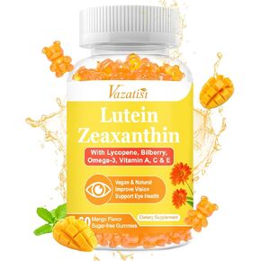 25 مجم من اللوتين والزياكسانثين مع التوت والأستازانتين وأوميجا 3 ومكملات صحة العين للبالغين والأطفال، تدعم الضوء الأزرق والوظيفة البصرية والصحة البقعية - 120 قطعة in Kuwait