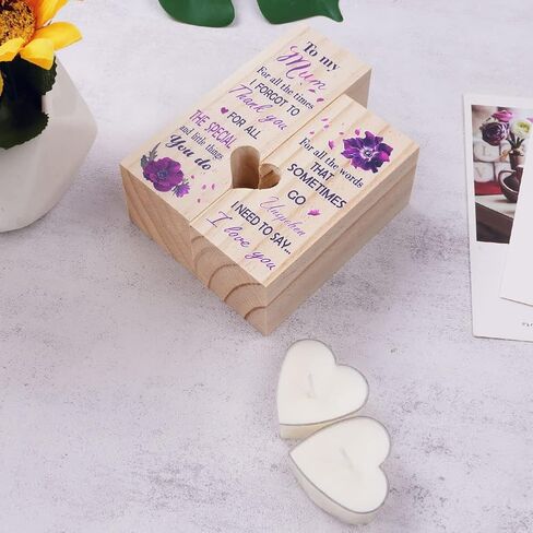 AOMIG Heart Wooden Candlestick Holders to My Bestie Best Friends Mom Gifts for Women Mom Girls Sister Friendship Birthday Party Mother Father Gifts Candle Holder in Kuwait