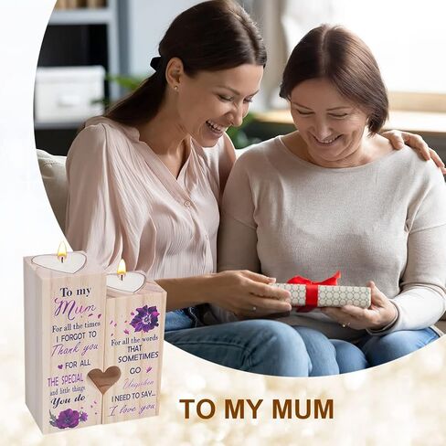 AOMIG Heart Wooden Candlestick Holders to My Bestie Best Friends Mom Gifts for Women Mom Girls Sister Friendship Birthday Party Mother Father Gifts Candle Holder in Kuwait