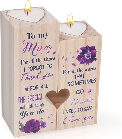 AOMIG Heart Wooden Candlestick Holders to My Bestie Best Friends Mom Gifts for Women Mom Girls Sister Friendship Birthday Party Mother Father Gifts Candle Holder in Kuwait