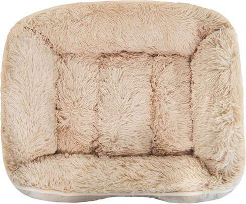 سرير كلاب بوستر من بيسي اند بارني - سرير كلب من الفرو الصناعي المخملي الممتاز - سرير كلب ناعم مستطيل - سرير مهدئ للكلاب - متين وقابل للغسل - متعدد in Kuwait