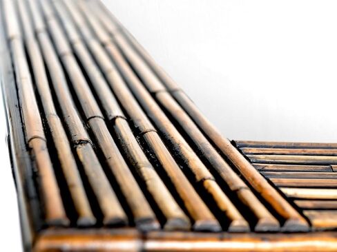 مرآة الحائط كوبو، بتصميم مستطيل بتصميم راتان استوائي، مقاس 60.96 سم × 91.44 سم، لون أسود in Kuwait