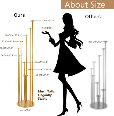 YLSMILE 9 Arm Candelabra Candle Holders for Wedding Centerpiece, Black Floor Candle Holders for Christmas Home Decoration, 48" Tall Metal Black Candlestick for Party Reception in Kuwait