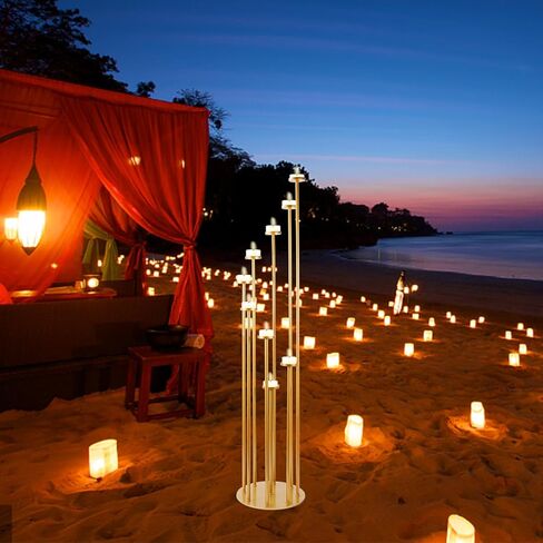 YLSMILE 9 Arm Candelabra Candle Holders for Wedding Centerpiece, Black Floor Candle Holders for Christmas Home Decoration, 48" Tall Metal Black Candlestick for Party Reception in Kuwait