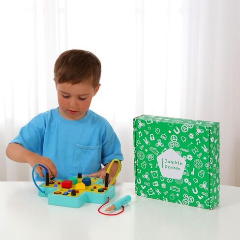 Jumble Dream Montessori Busy Board for Toddlers – 16 Button Switchboard Sensory Toys for Toddlers Activity Board Toys for Autism & ADHD 1-3 in Kuwait