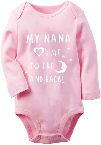 My Nana Loves Me to The Moon and Back Baby Bodysuit Romper Unisex Infant Clothes in Saudi Arabia